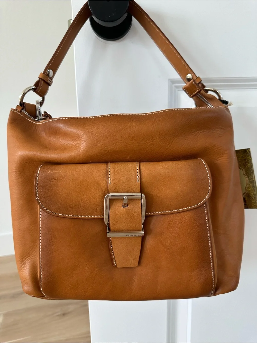 Cavalcanti Cognac Leather Shoulder Bag